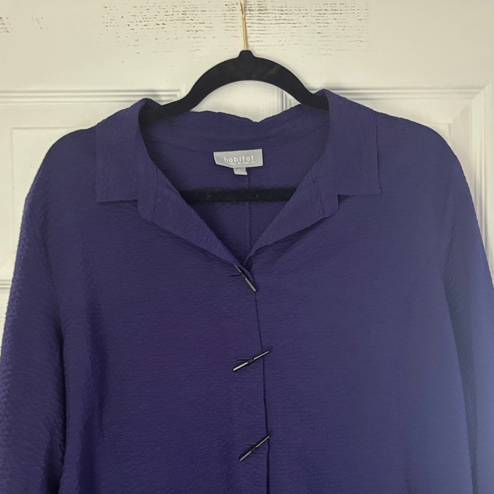 Habitat Deep Purple Blouse with Unique Buttons